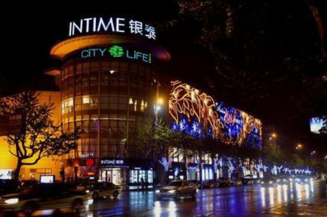 杭州银泰百货夜景图片